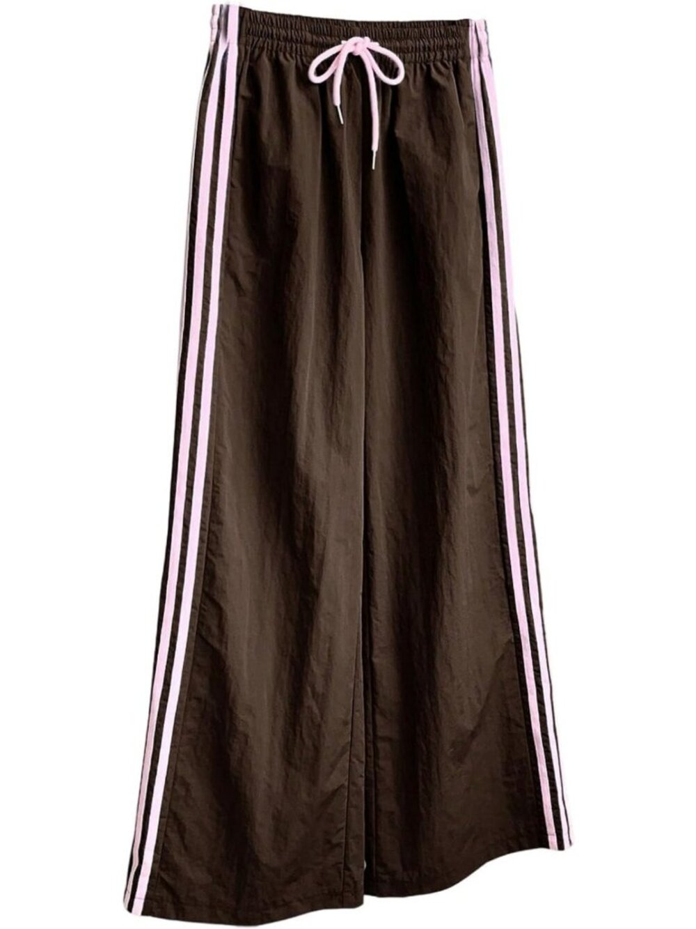 Y2K Striped Baggy Pants with Drawstring Waist | Wide Leg Track Pants for